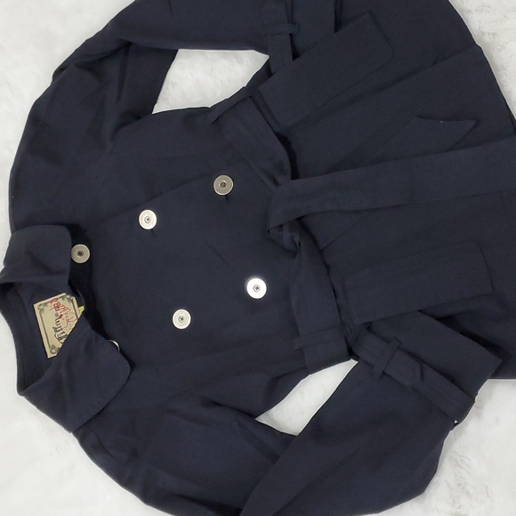 Anthropologie Millard fillmore studio navy butter soft pea coat - Picture 2 of 9